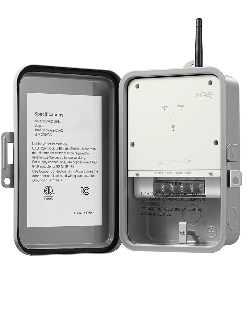 DEWENWILS Pool Pump Timer, Outdoor Smart WiFi Box, Heavy Duty 40A 240VAC 3HP