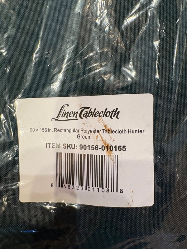 Linen Polyester Poplin Rectangular Tablecloth,90 / 156. Made in USA HUNTER GREEN gallery