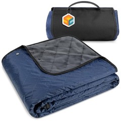 SUN CUBE Large Waterproof Camping Blanket, Fleece Quilted Stadium Blanket for Co