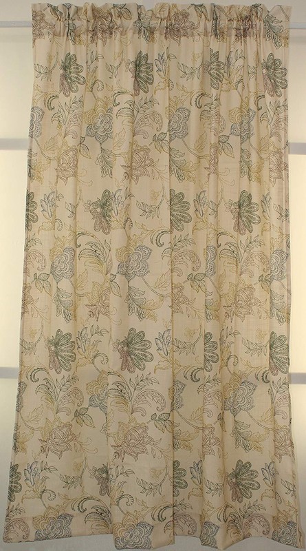 STUNNING Embroidered Providence Scroll Panel OR Valance Paisleys Ferns Foliage gallery