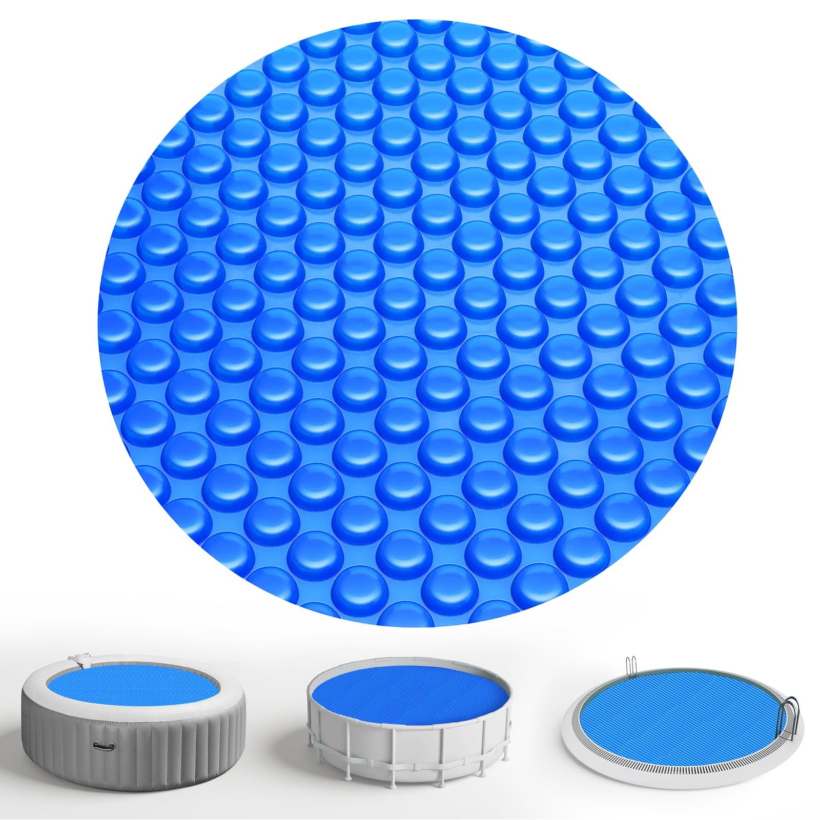 Solar Pool Cover 6 ft Round for 6-24ft Above Ground 6 Ft, Blue gallery