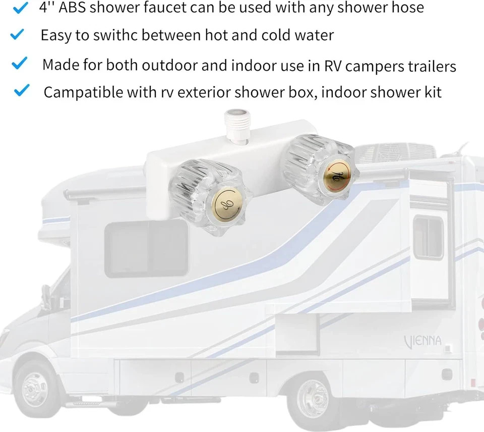 RV Shower Faucet Replacement, 4-Inch 2-Knob-Handle Diverter Valve for RV Camper gallery