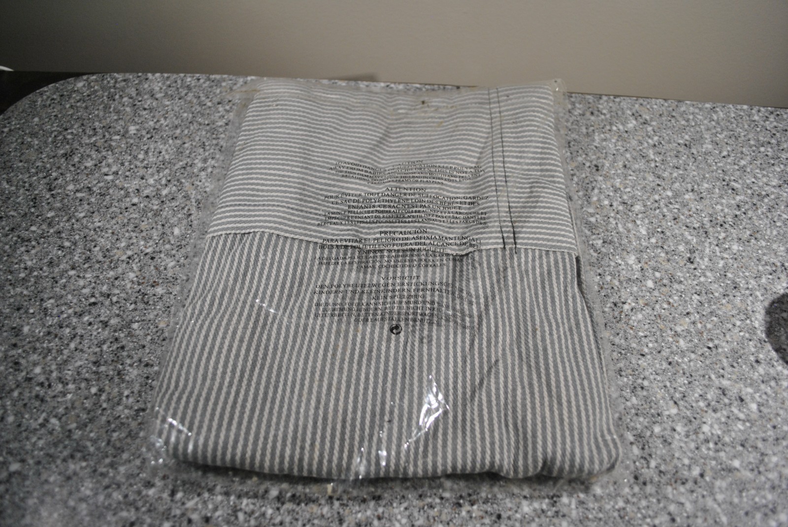 PAMPERED CHEF Consultant Apron GRAY/WHITE Striped Black Embroidered-SEALED gallery