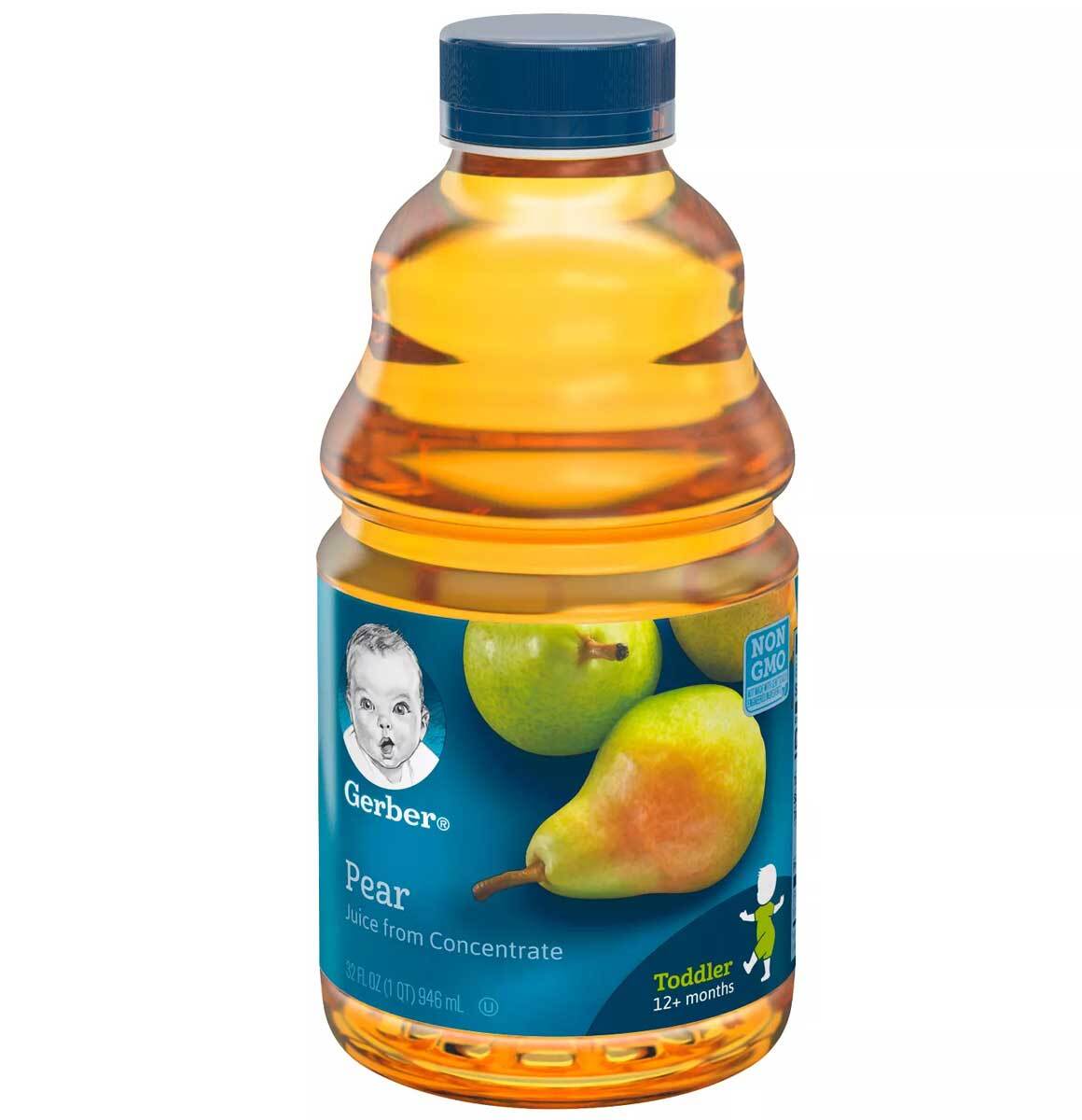 Gerber 100% Pear Juice From Concentrate 12+ Months Non GMO – 32 Oz – Pack of 6 gallery