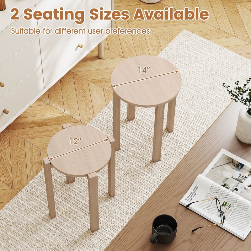 Stackable Stools Set of 4 w/Rolling Base, Locking Casters for Kitchen Apartments gallery