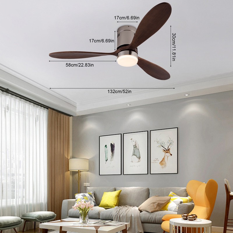 Ceiling Fan with Dimmable Light 6-speed Adjustable Ceiling Fan 52 Inch Smart gallery