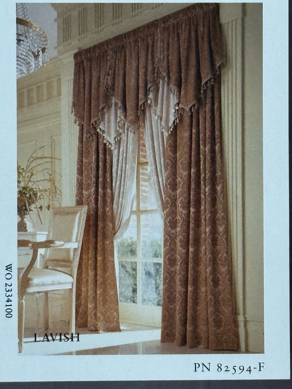 1 NEW Croscill Home *GOLD Lavish TAILORED Curtain PANEL 40” W X 84" L Damask gallery