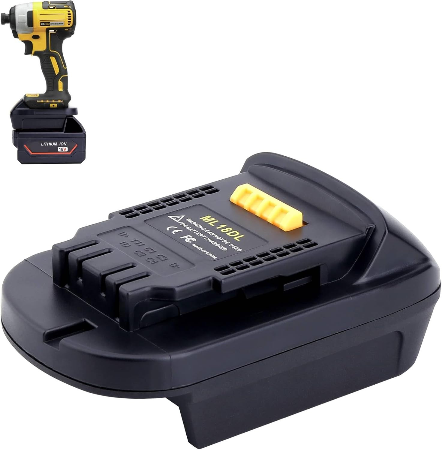 New 1 Pack ML18DL Battery Adapter For Milwaukee M18 Battery to Dewalt 20V Tools gallery