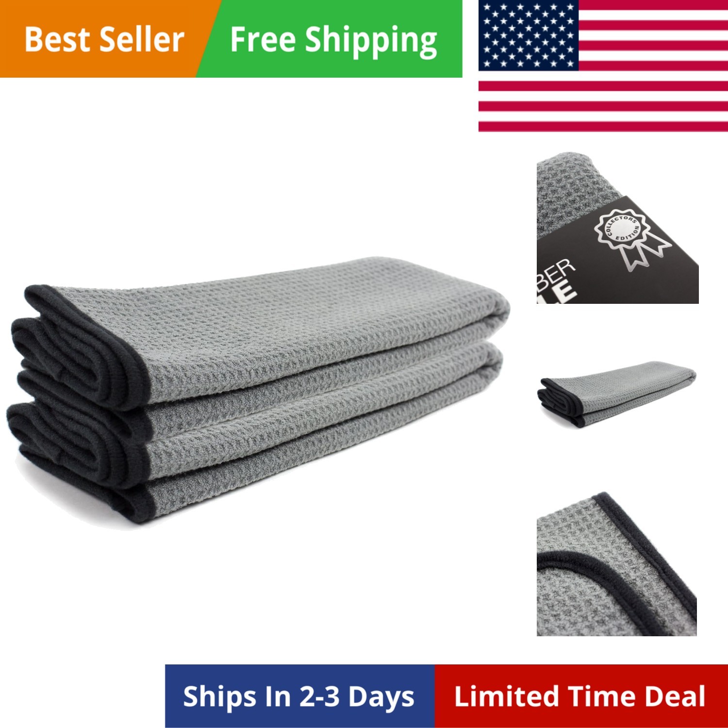 Auto 879-2 Professional Microfiber Waffle Drying Towel, 25 in. x 36 in, 2-Pack gallery