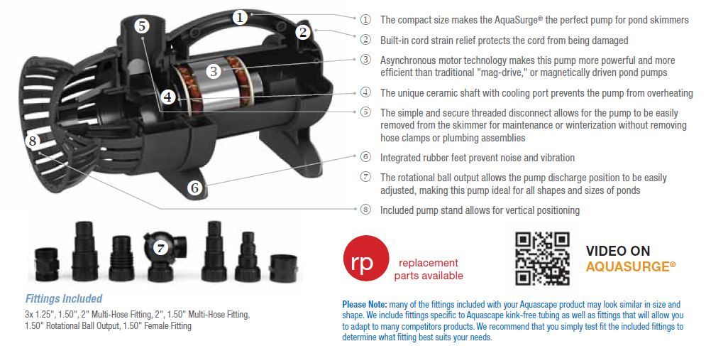 Aquascape? AquaSurge? Pumps - Submersible Waterfall and Filter Pump gallery