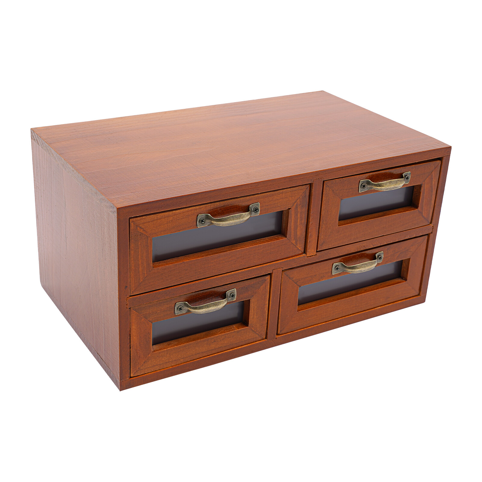 Vintage Small Wooden Desktop Storage Box Drawer Display Shelf Organizer Craft US gallery