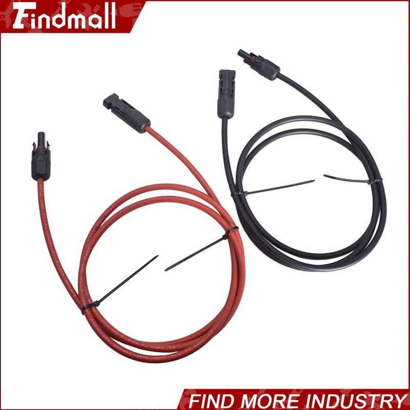 Findmall 1 Pair 15FT Durable Solar Panel Extension Cable Wire Connector 12AWG gallery