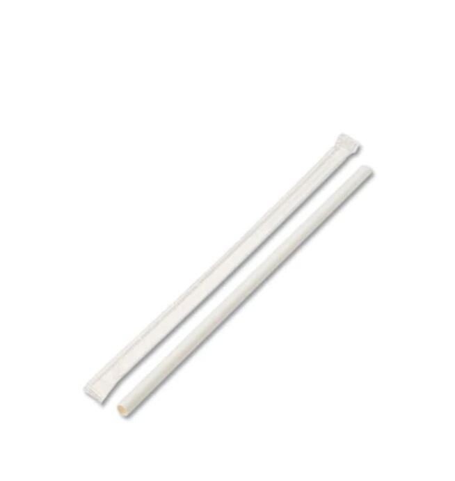 50 x Biodegradable White PAPER Drinking Party Straws Paper Wrapped 19.5cm x 6mm gallery