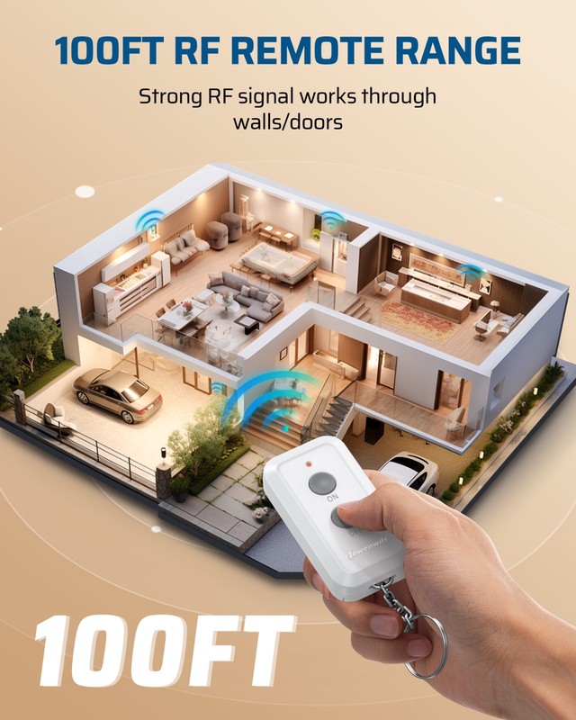 DEWENWILS Remote Control Outlet 100 ft RF Range Wireless Remote On Off Switch gallery