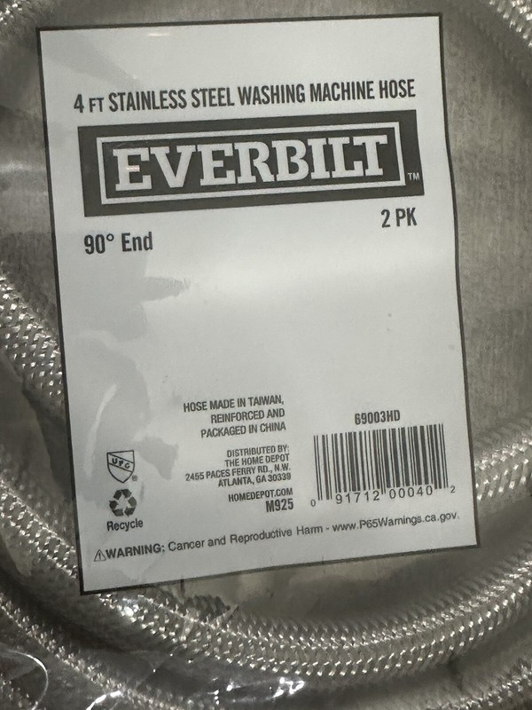 Everbilt 4 ft. Polymer Coated Stainless Steel Washing Machine Connector (2-Pack) gallery