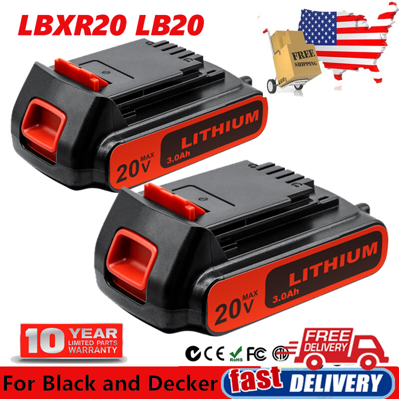 2Pack 20V 3.0AH Lithium-Ion Battery for Black & Decker 20 Volt LB20 LBX20 LBXR20 gallery