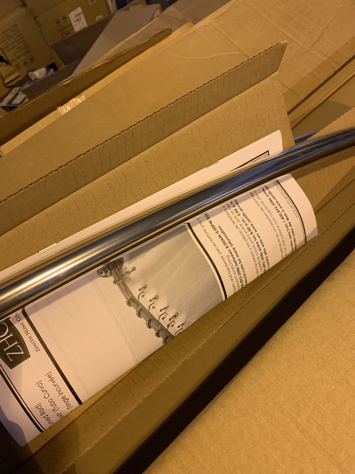 ZENITH Single Curved Shower Rod, Chrome Finish 35607SSAP New gallery