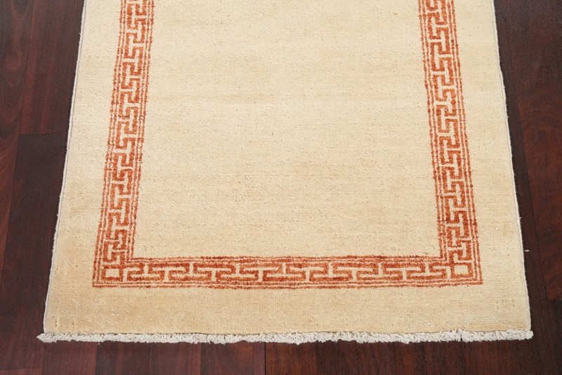 Bordered Gabbeh Modern Oriental Runner Rug Handmade Wool Carpet 2' 7" x 10' 6" gallery