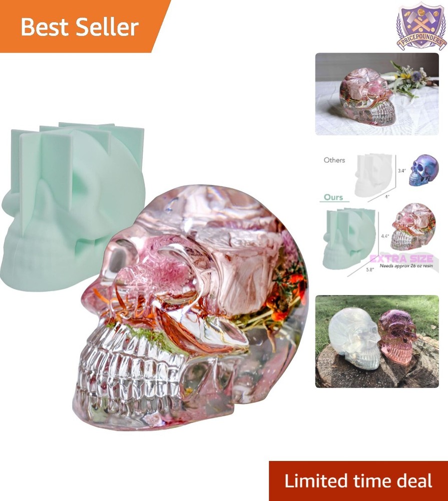 Silicone Skull Mold 3D Extra Large for Epoxy Resin Crafts Home Decor Halloween