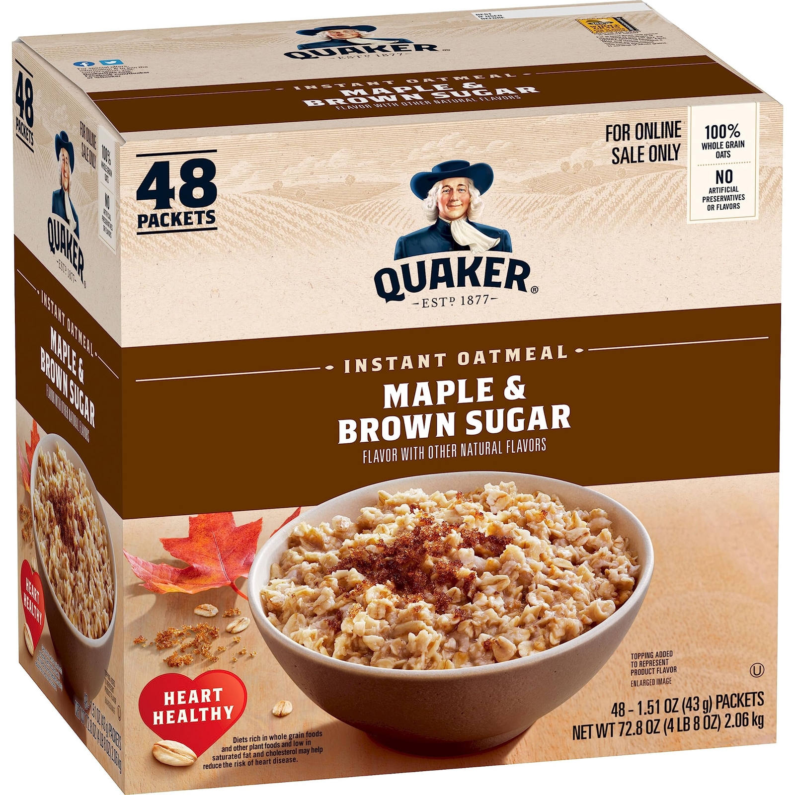 Quaker Instant Oatmeal Maple & Brown Sugar 1.51 Ounce Pack of 48 gallery