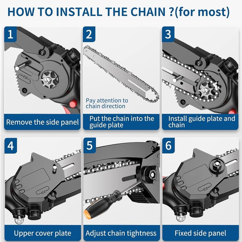[4 Chains + 2 Bars] 4 Inch Mini Chainsaw Chain and Guide Bar, 4-Inch Saw Chai... gallery