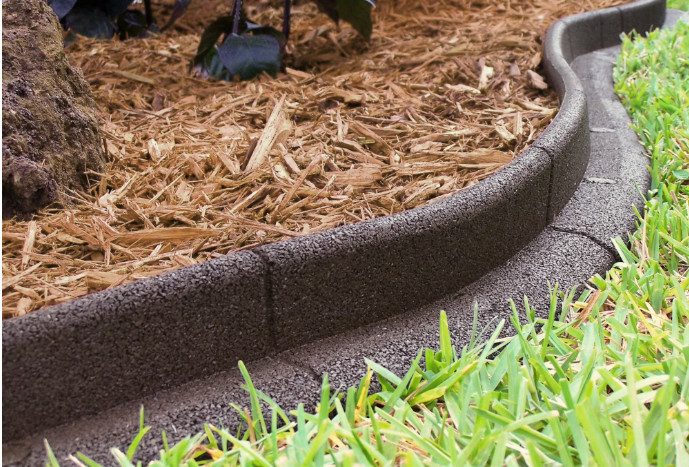 3"x48" Brown Rubber No Dig Landscape Garden Border Edging (Pack 6), Eco-Friendly gallery