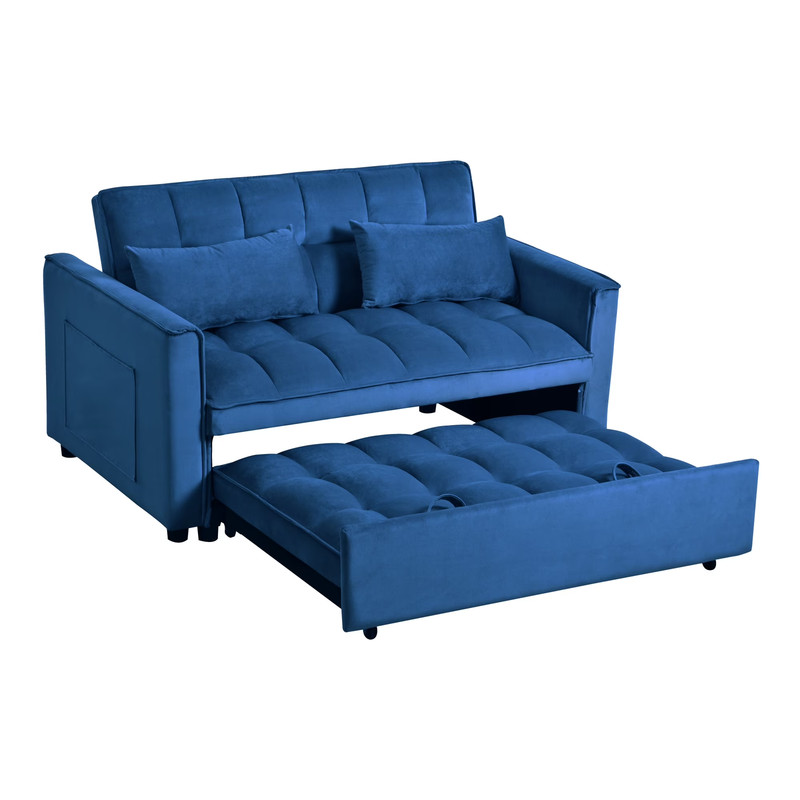 52.75" Convertible Sleeper Sofa Bed Pull Out Couch Loveseat Adjustable Backrest gallery