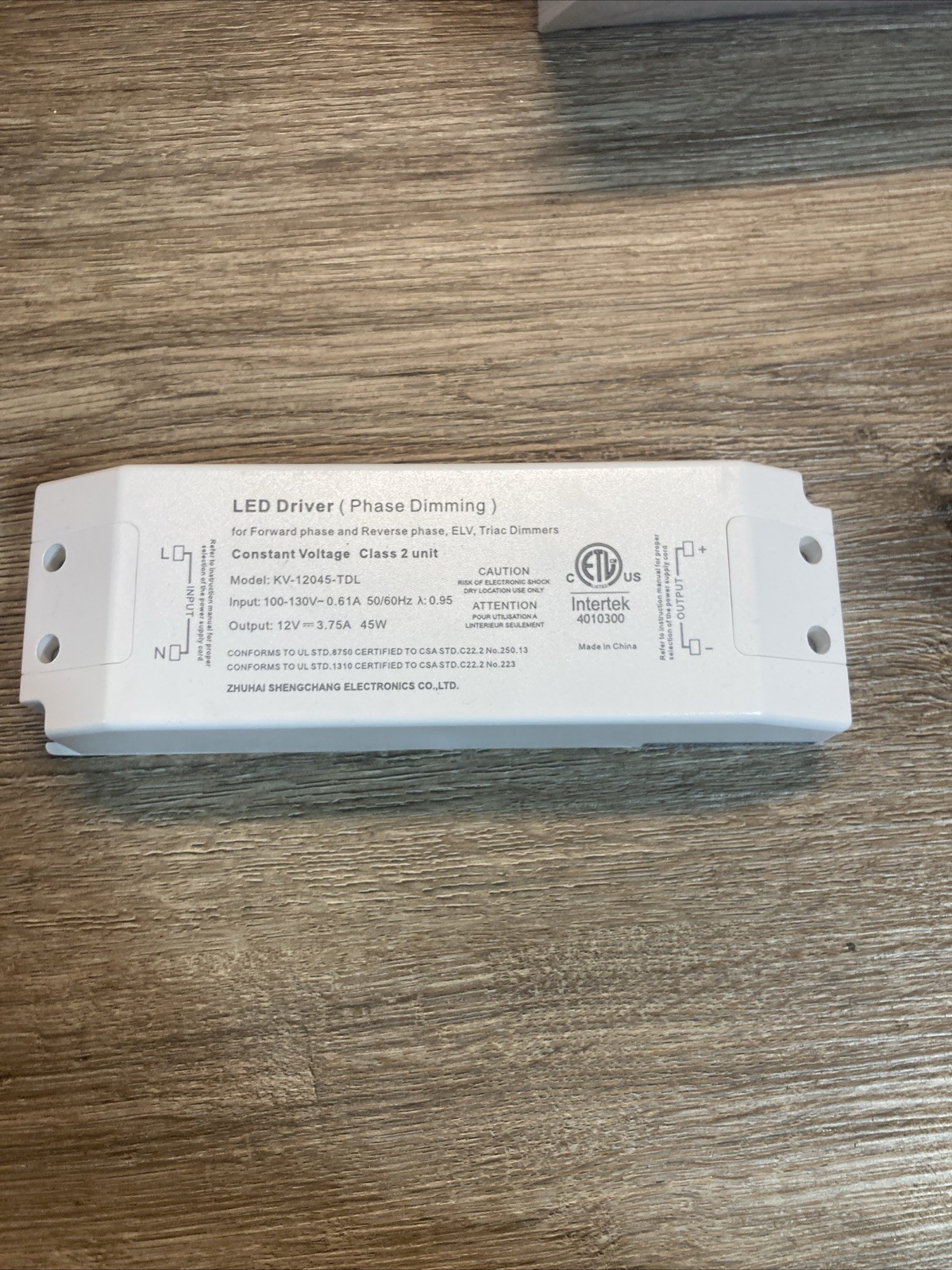 Intertek 4010300 LED driver 12V 45W Phase Dimming ELV-45-12 Model: KV-12045-TDL gallery