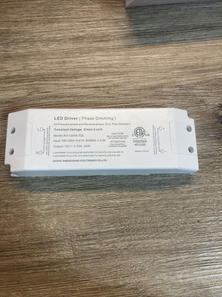 Intertek 4010300 LED driver 12V 45W Phase Dimming ELV-45-12 Model: KV-12045-TDL