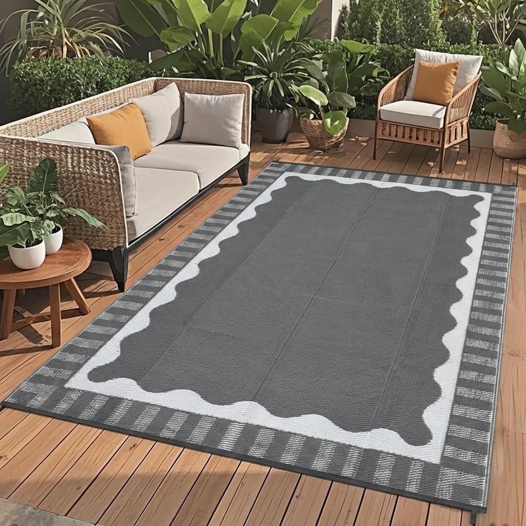 Multiple Outdoor Rug RV Mat Reversible Carpet Mat fr Patio Camping Backyard Deck gallery
