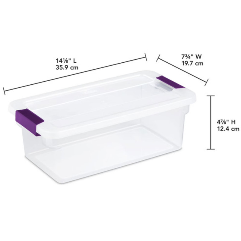 Sterilite 6 Quart Plastic ClearView Latch Box Storage Container Tote, 12 Pack gallery