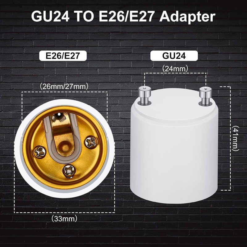 GU24 To E27 /E26 Screw LED Light Lamp Bulb Base Adapter Socket Converter Adaptor gallery