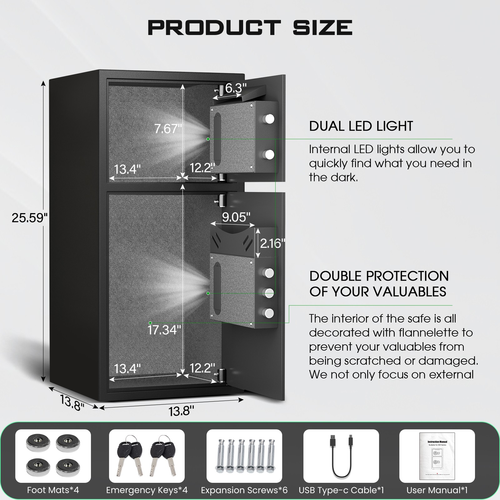 Large Safe, Digital Security Safe Box with Deposit Slot & Dual Alarm for Home gallery