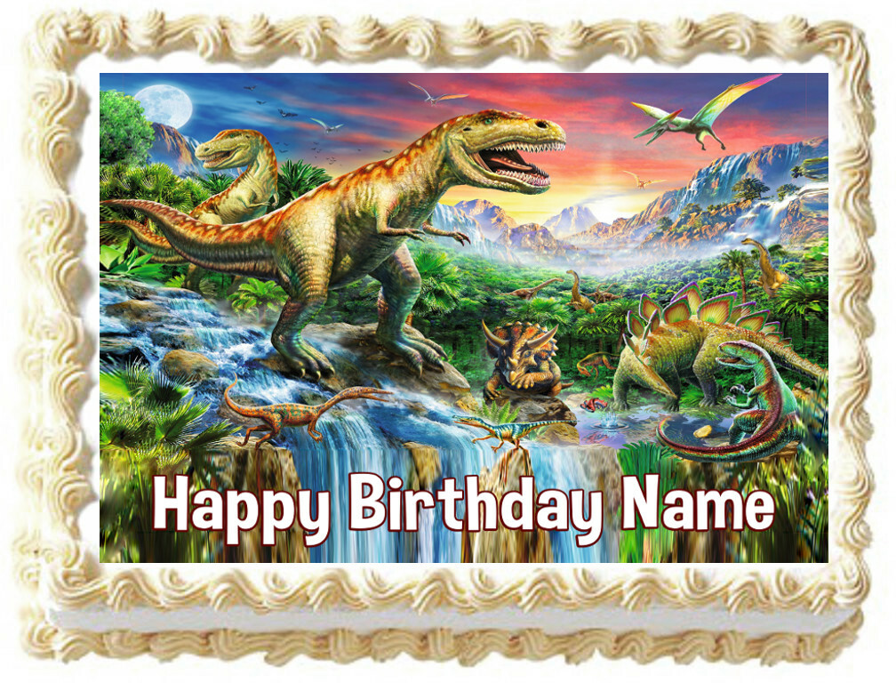 DINOSAURS Party Edible cake topper image decoration gallery