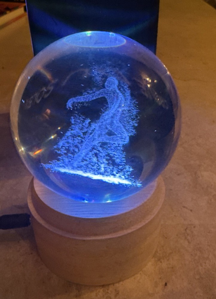 ZEBRA LED Etched Globe Cirque Du Soleil 3D W/Wood Base & USB Cable “O” Bellagio
