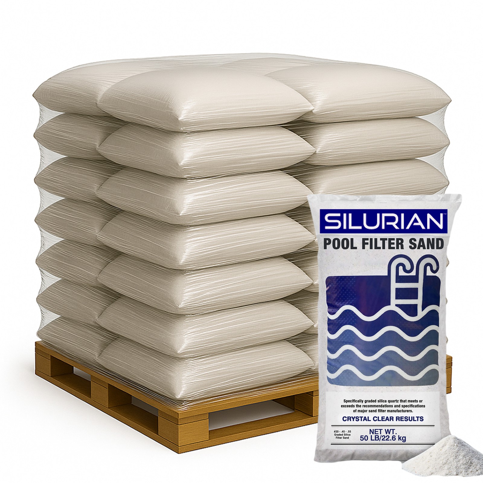 U.S. Silica SILURIAN 20 Grade Angular Filter Sand for Pool Filtration, 56 Pack gallery
