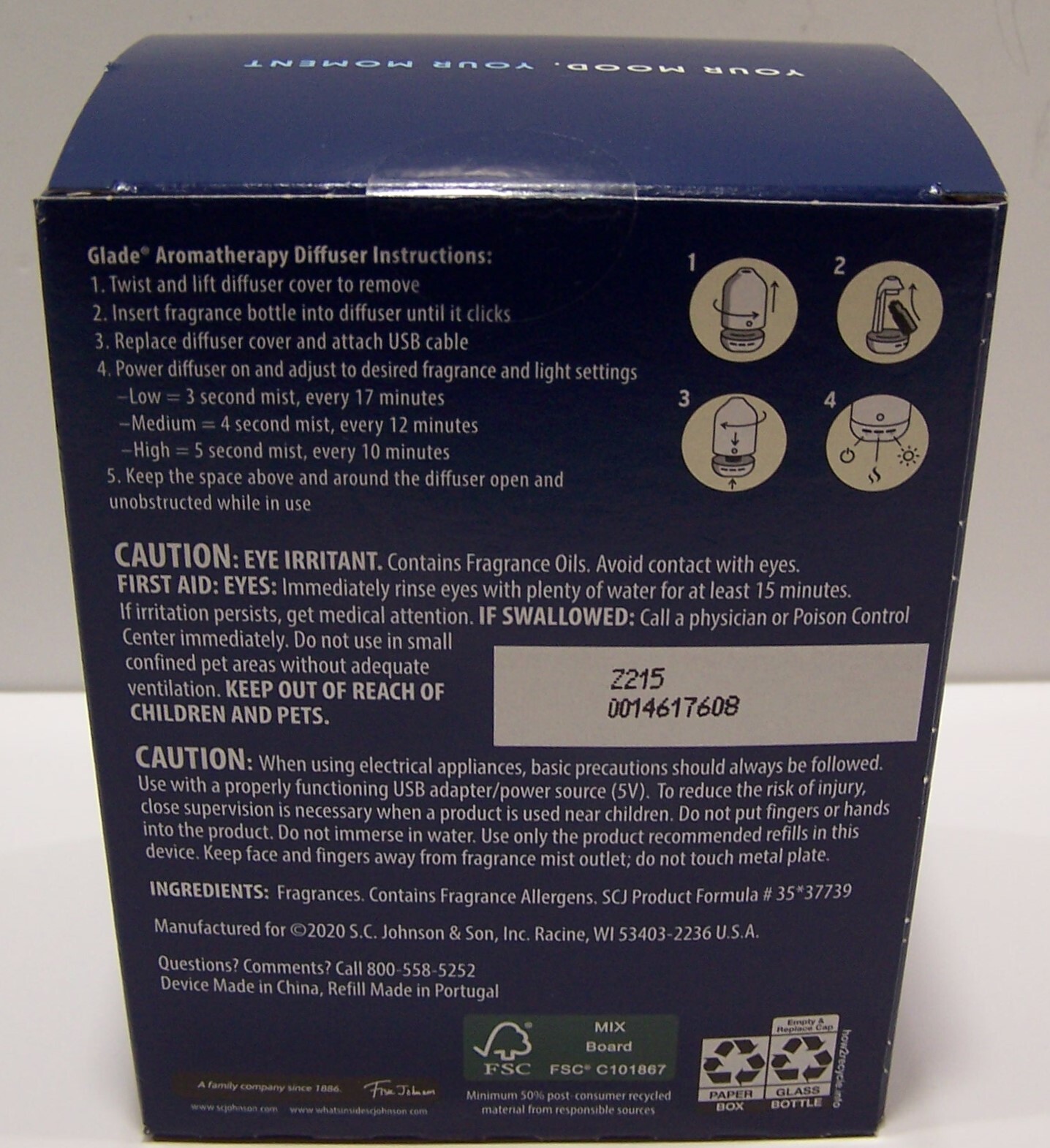 Glade Aromatherapy Cool Mist Essential Oil Diffuser Kit w/Refill FIND CLARITY gallery