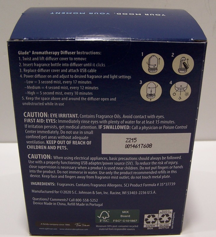 Glade Aromatherapy Cool Mist Essential Oil Diffuser Kit w/Refill FIND CLARITY gallery