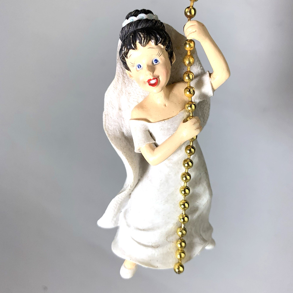 Bride Fan/Light Pull Chain Ornament Wedding Dress Ceiling Fan Pull Vintage Resin