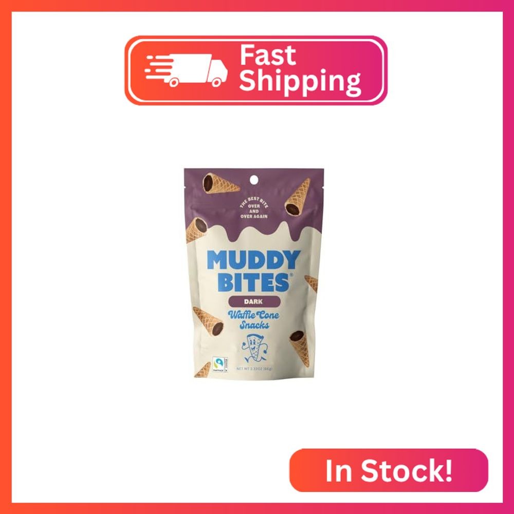 Muddy Bites - Dark Chocolate - Waffle Cone Snack Bite Sized Filled Cone Bites fo gallery