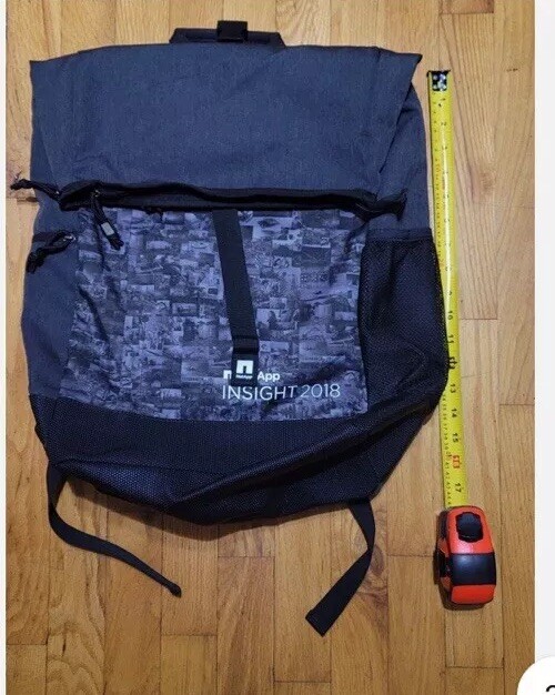 17" Black Expandable Backpack,Cloth Lining, USB Port,NetApp Insight 2018 New 3