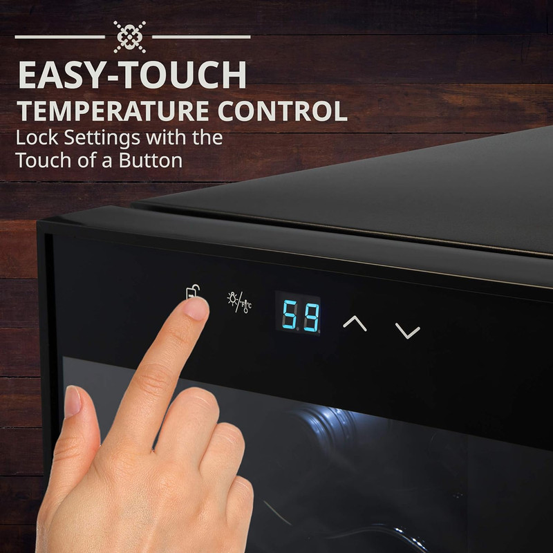 18 Bottle Compressor Wine Cooler Refrigerator W/Lock, Large Freestanding Wine Ce gallery