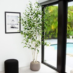 7’ Artificial Birch Tree Home Decor. Retail $259
