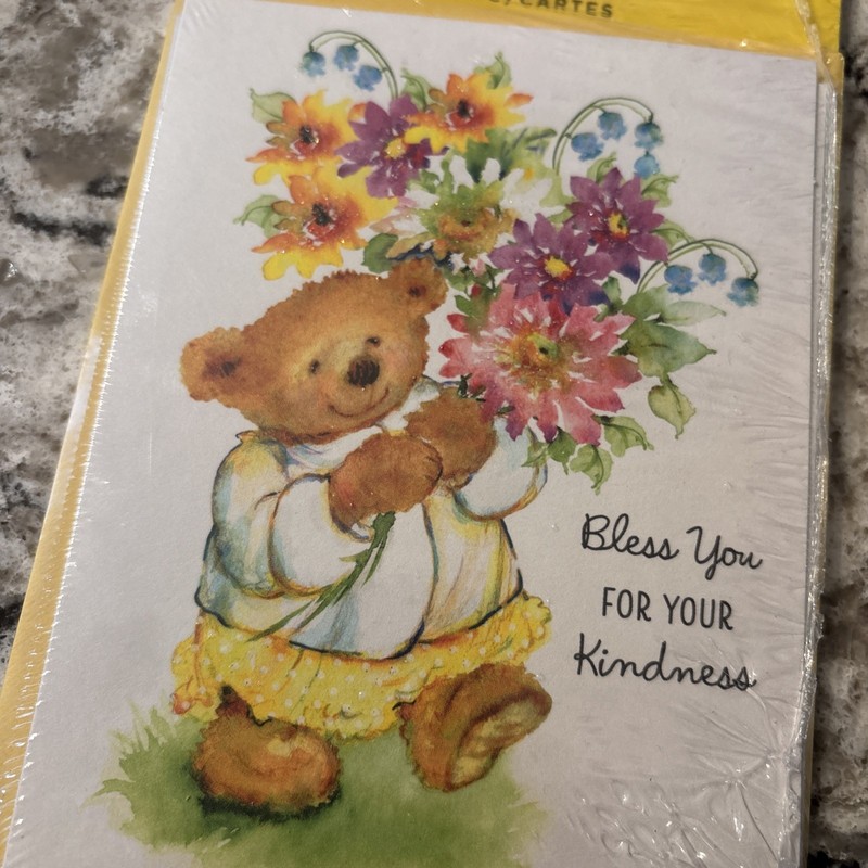 Hallmark Expressions 6 Blank Note Cards Mary Hamilton Bear Bless You Thank You gallery