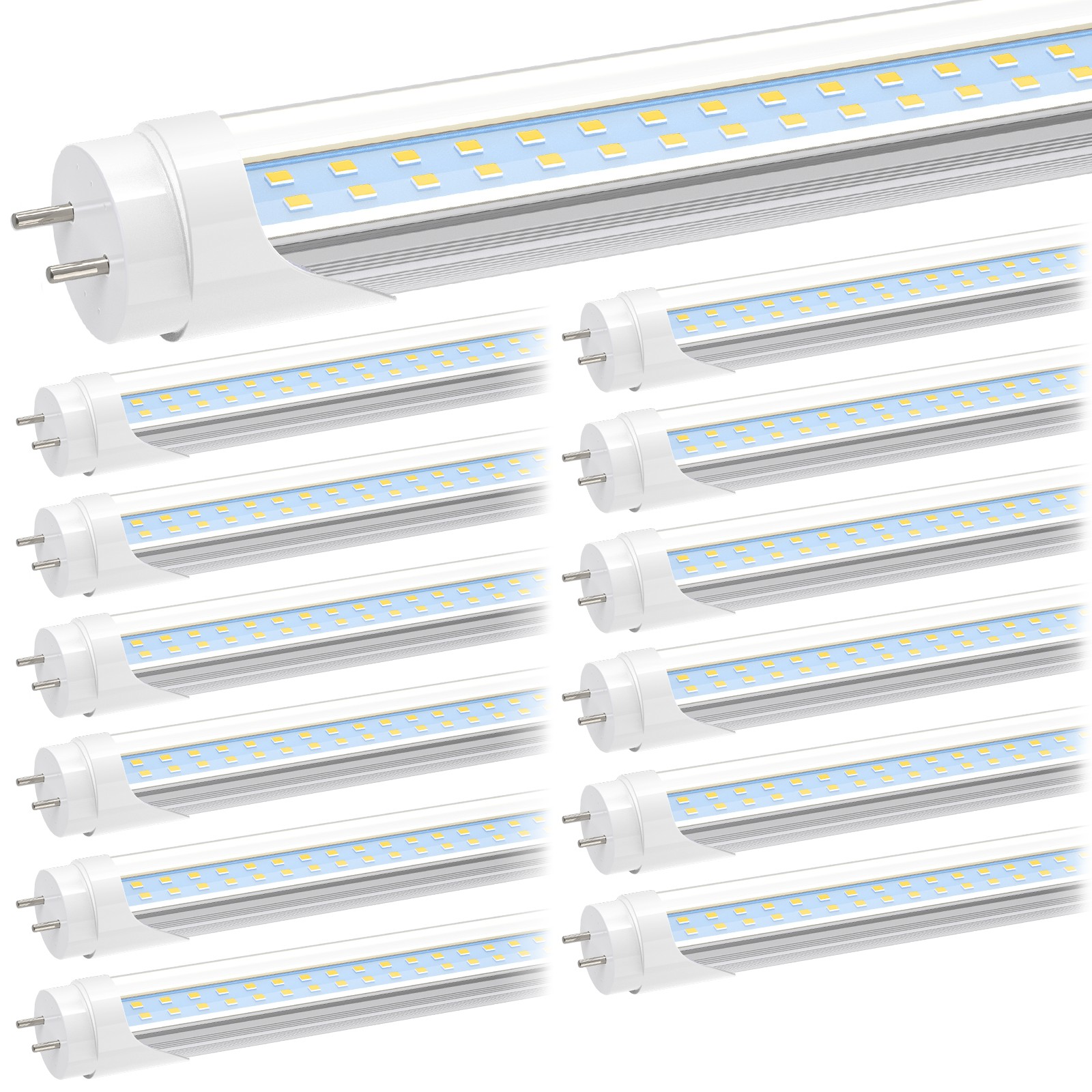 12 Pack Dual Row T8 4FT LED Tube Light Bulbs 28W G13 Bi-Pin 6500K LED Shop Light gallery