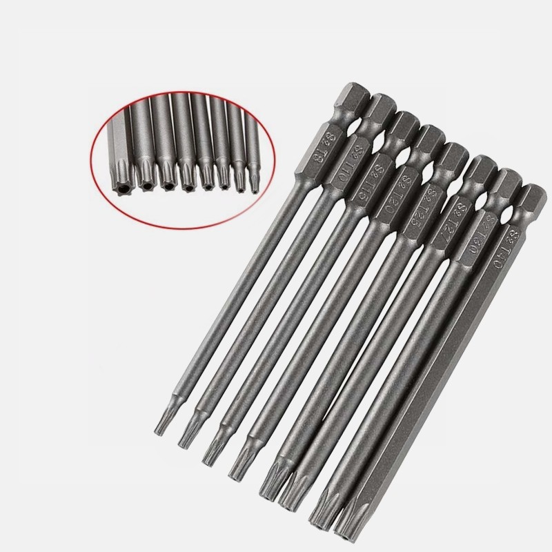 8pcs Long Torx Security Head Screwdriver Drill Set 1/4 Inch Hex Shank T8-T40 gallery