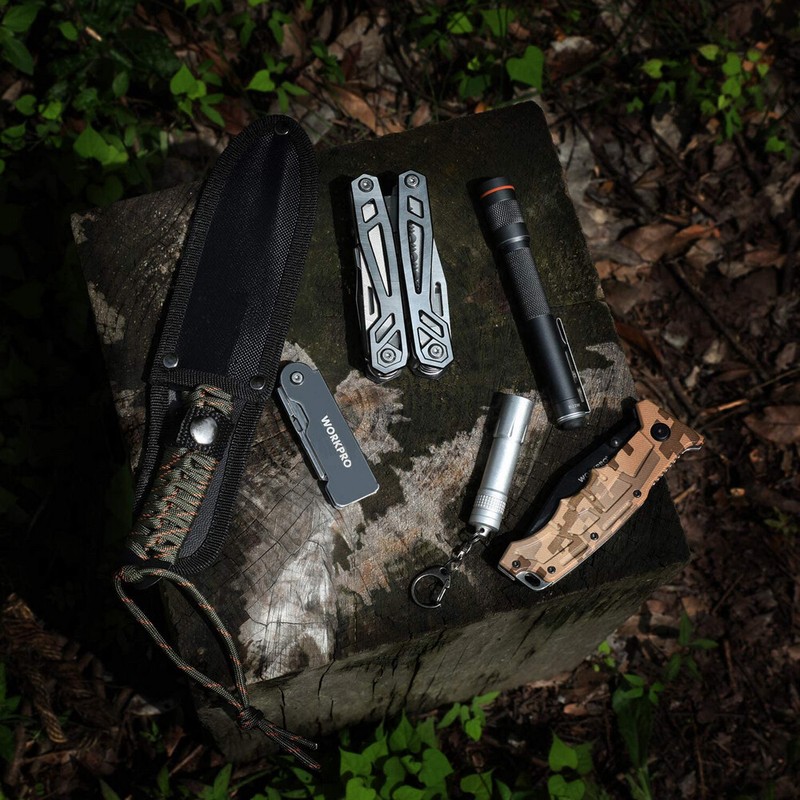 WORKPRO 3PC Compact Folding Utility Knife Lock Back Box Cutter Clip Pocket Knife gallery