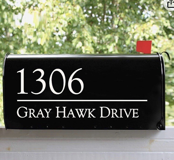 Personalized Mailbox Decals with Family Name and Address gallery