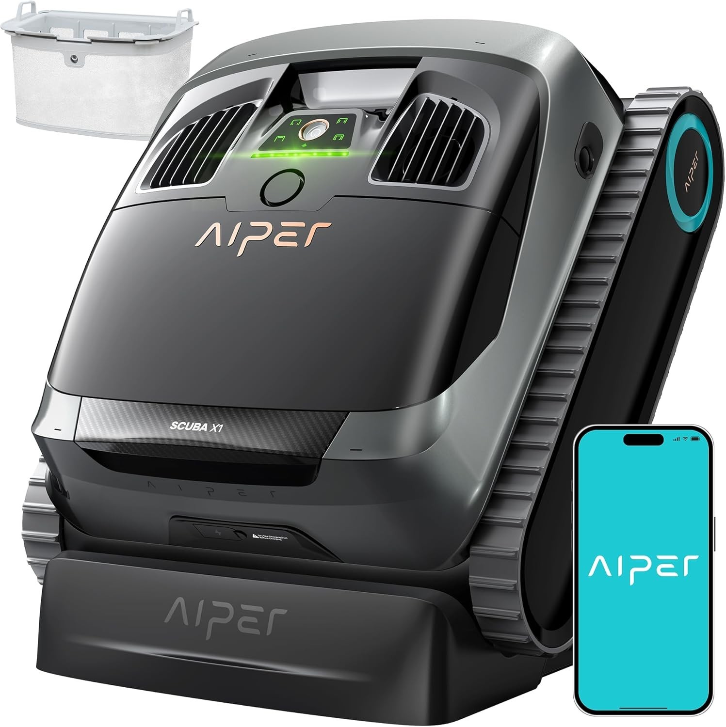 AIPER Scuba X1 Pool Robot Cleaner Vacuum, Floor/Wall/Waterline Cleaning Renewed gallery