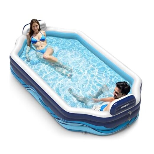 Inflatable Pool for Kids & Adults | Oversized Thickened Large 120 inch gallery